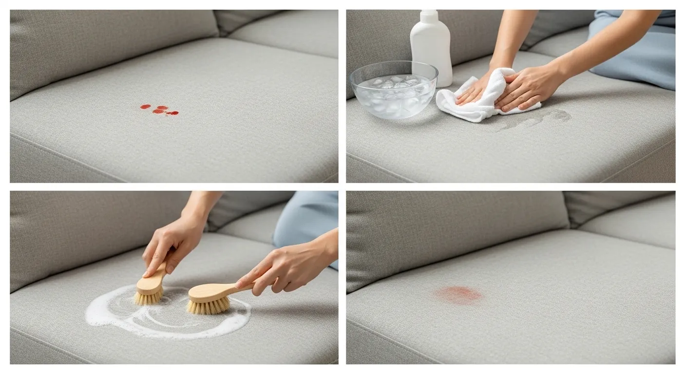 Clean Blood Stains on Sofa Step by Step Guide