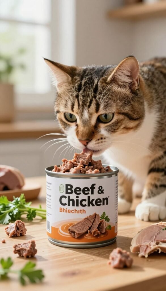 beef and chicken broth cat food