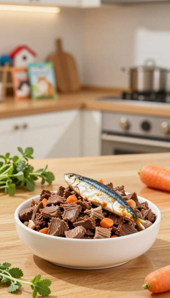 beef and sardine cat food