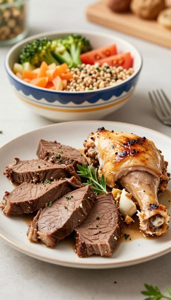 beef heart and chicken thigh the cat meal