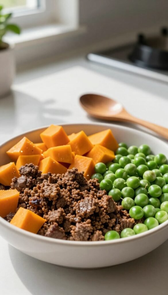 beef pumpkin peas easy homemade dog food