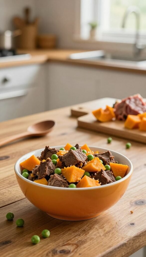 beef pumpkin peas easy homemade dogs food