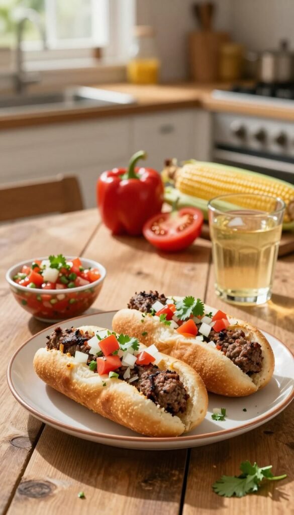 beef veggie dog dinner