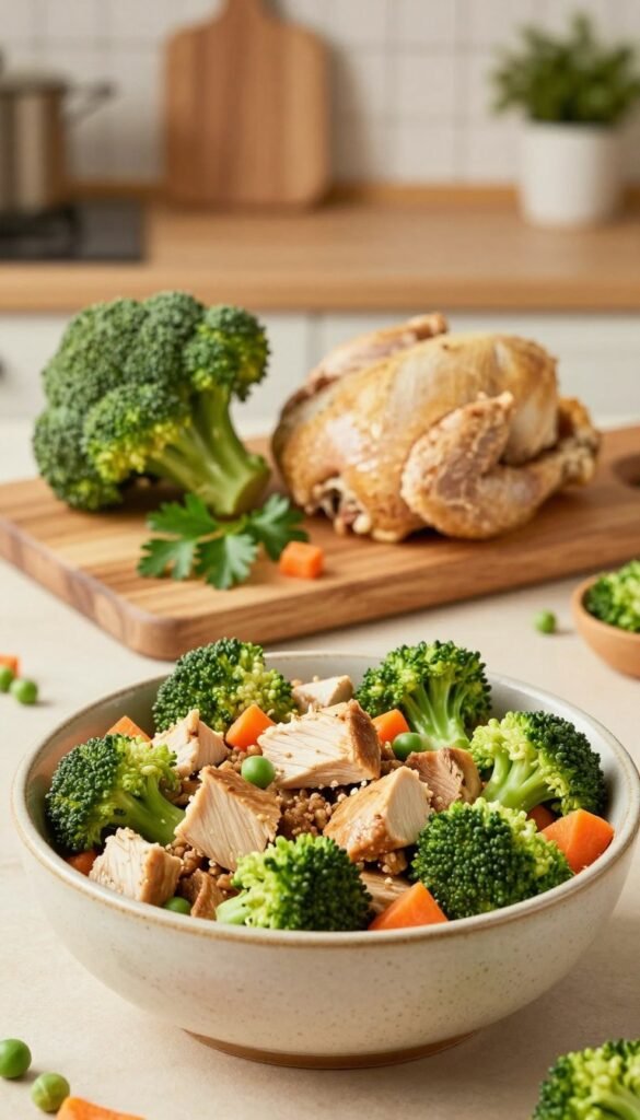 broccoli and chicken power homemade dog food