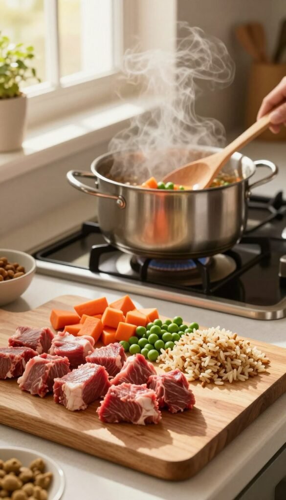 diy dogs food with beef and veggies