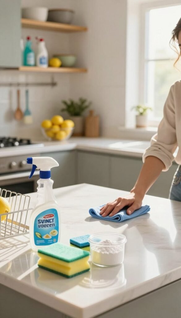 easy kitchen  cleaning hacks for busy people