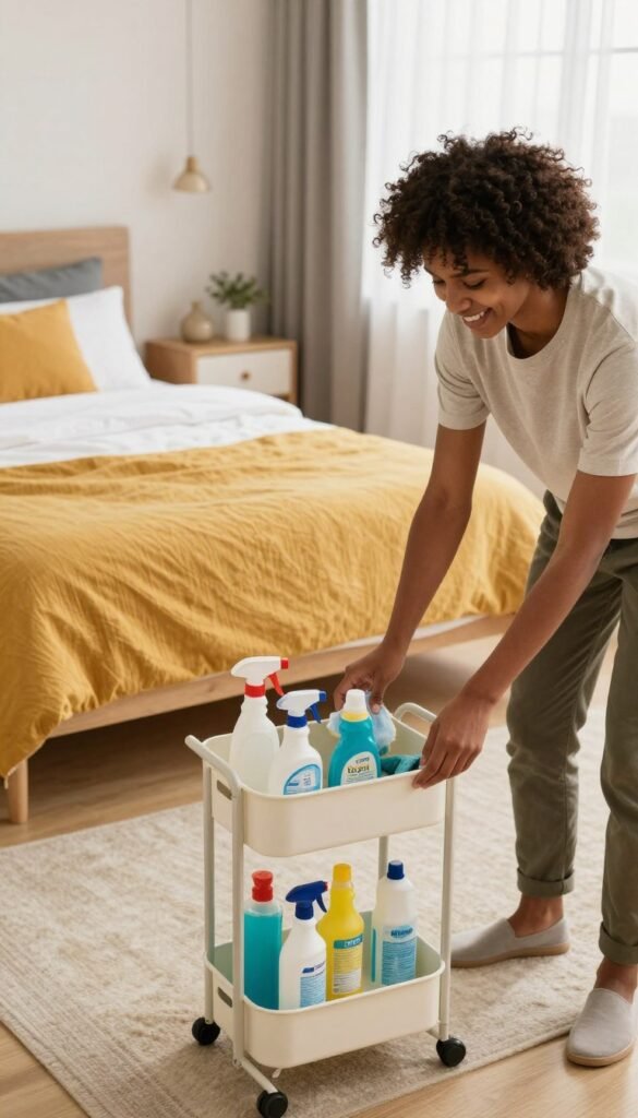 efficient bedroom cleaning