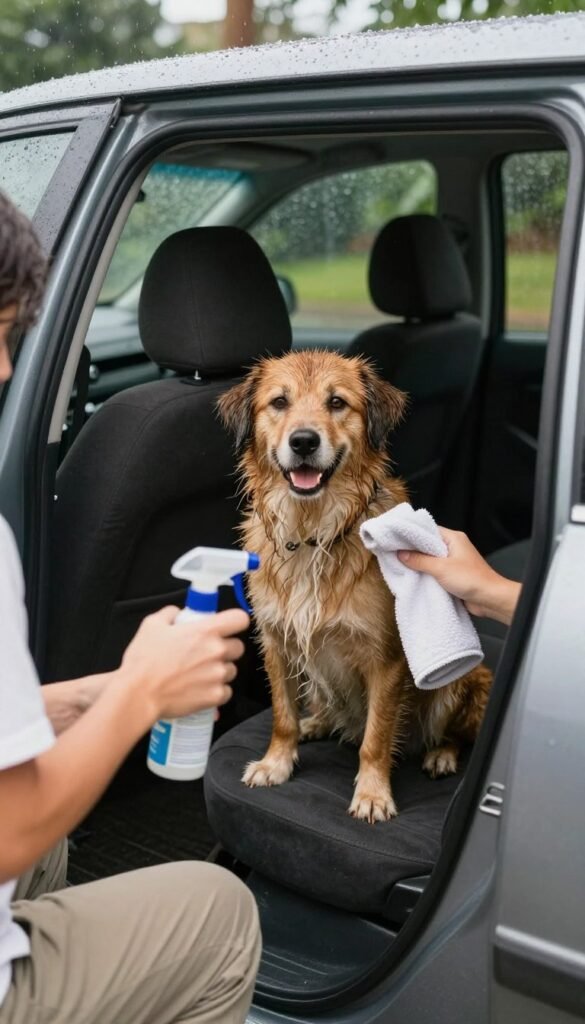 get rid of wet dog smell in your car