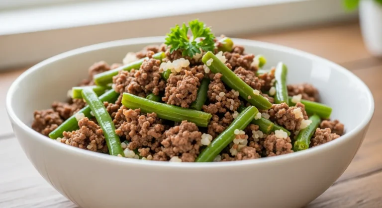 How to Make Ground Beef and Green Bean Homemade Dog Food