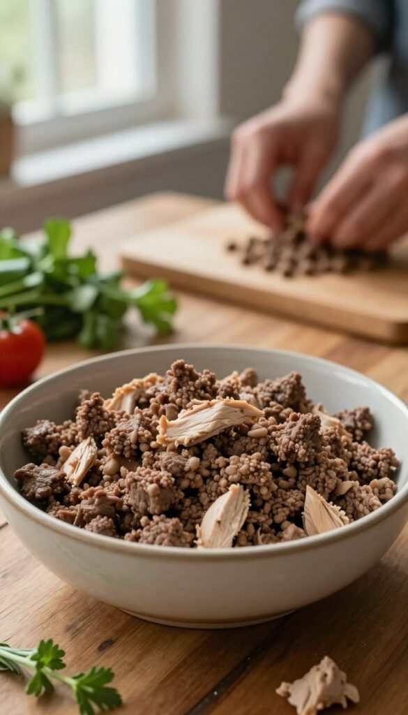 ground beef and turkey cat food