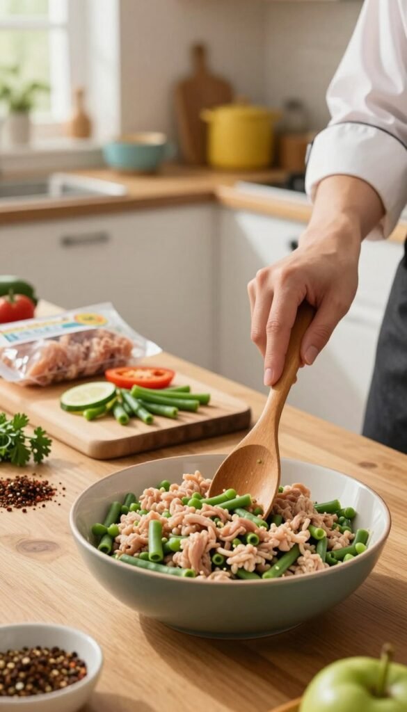 ground chicken green beans dog food