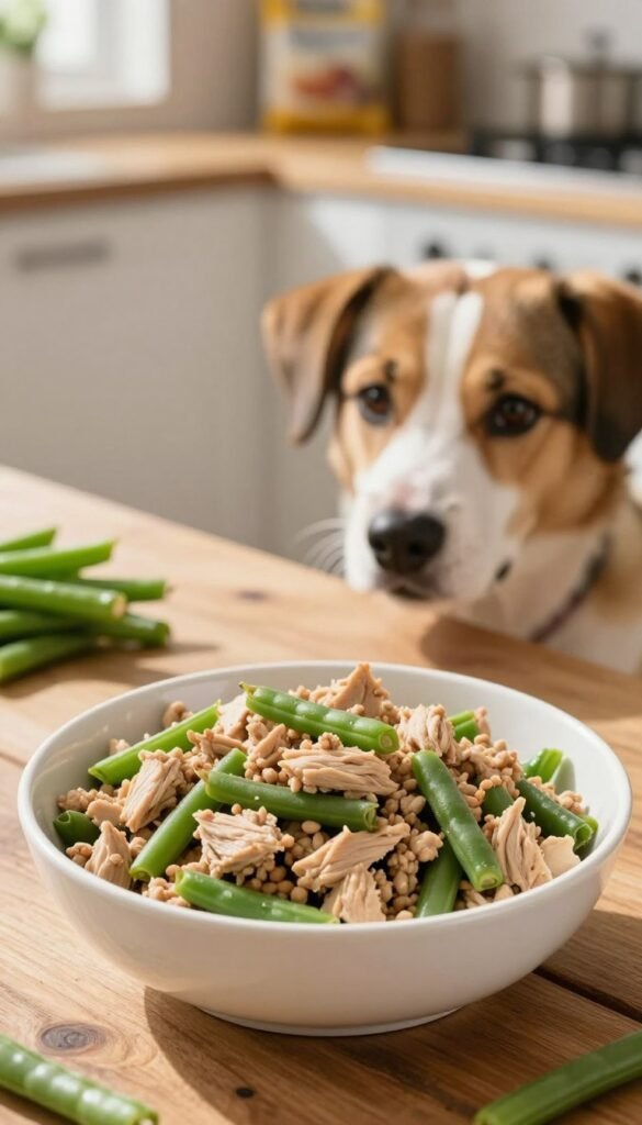 ground chicken green beans dog food