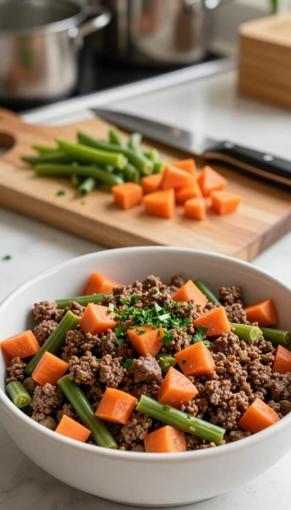 homemade dog food with vegetables