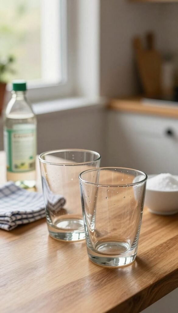 how to make cloudy glassware sparkle again