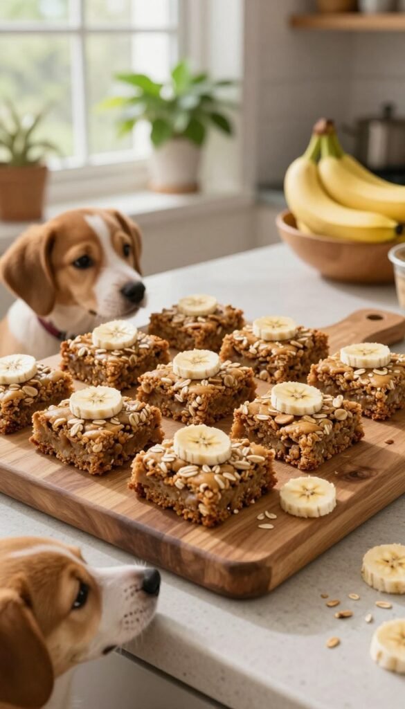 oatmeal banana squares easy dog cookie's
