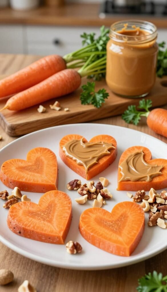 peanut butter carrot hearts