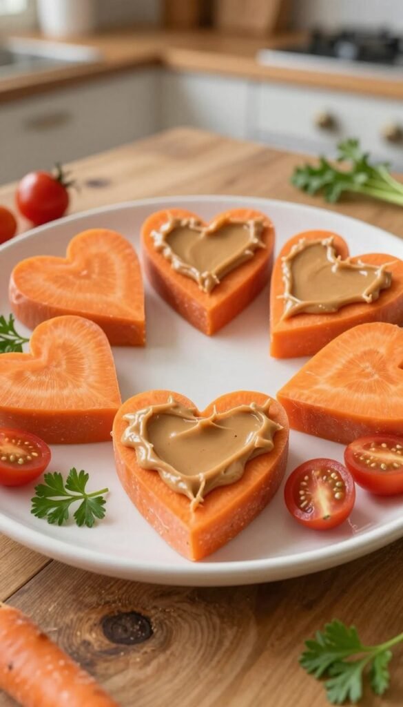peanut butter carrot hearts