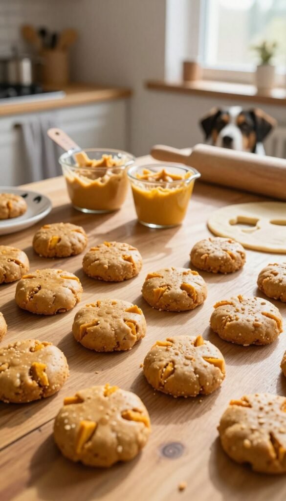 peanut butter pumpkin rounds homemade dog treat's