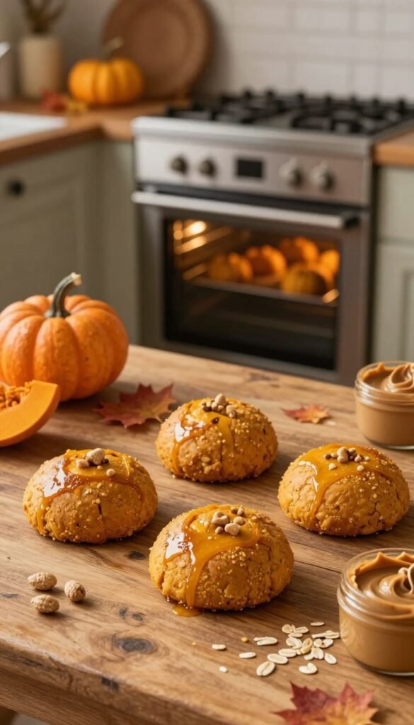 peanut butter pumpkin rounds homemade dog treats