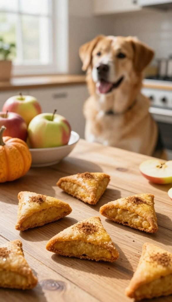 pumpkin apple triangles healthy dog snacks