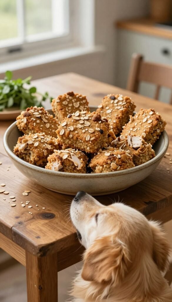 savory oat and a chicken dog treats