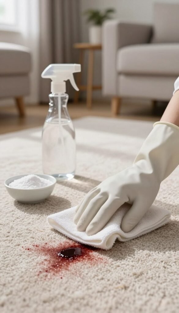 the best way to remove blood stains from carpet