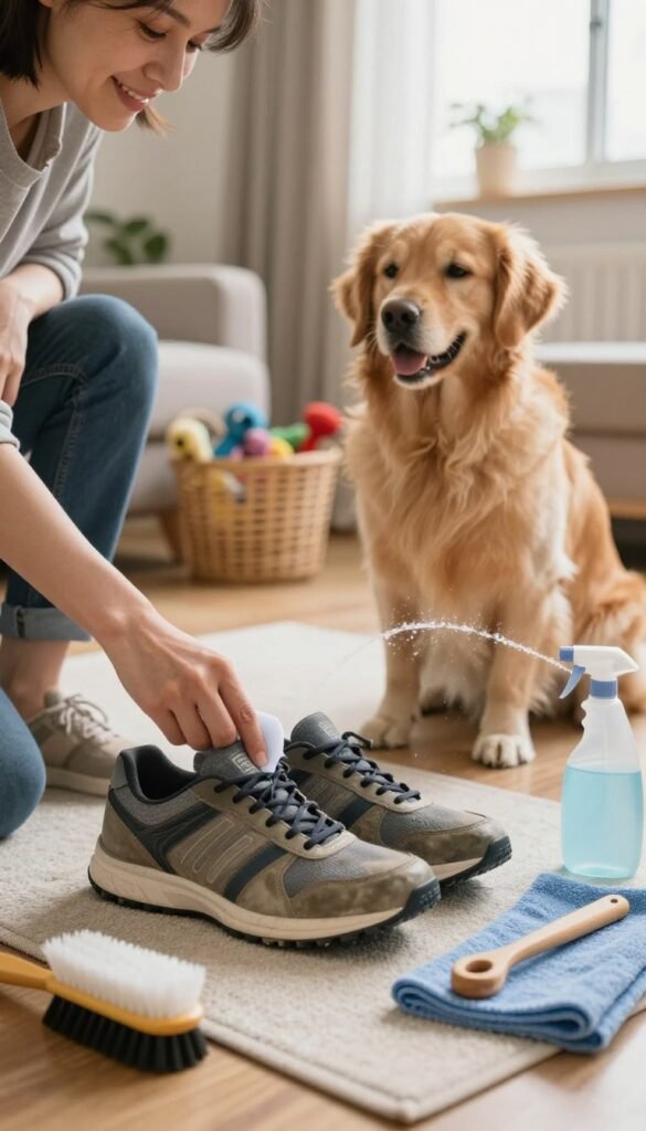how to clean sneakers with dogs