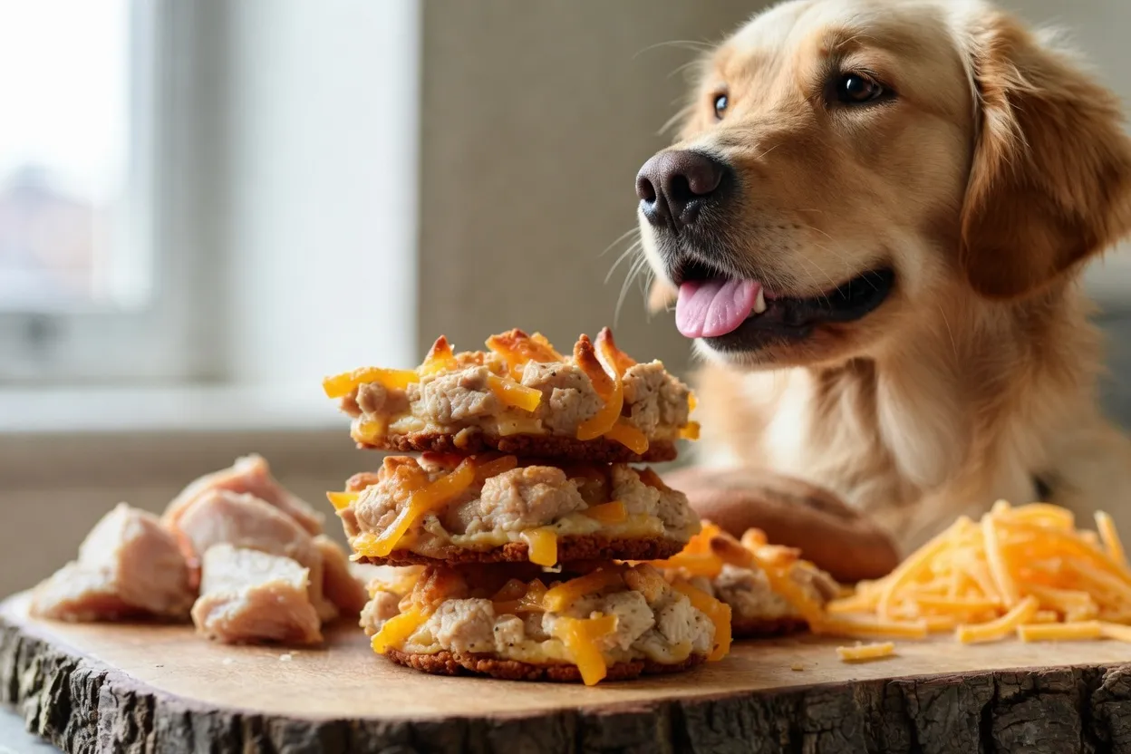 Cheesy Chicken Dog Biscuits Easy Homemade Recipe for Dogs