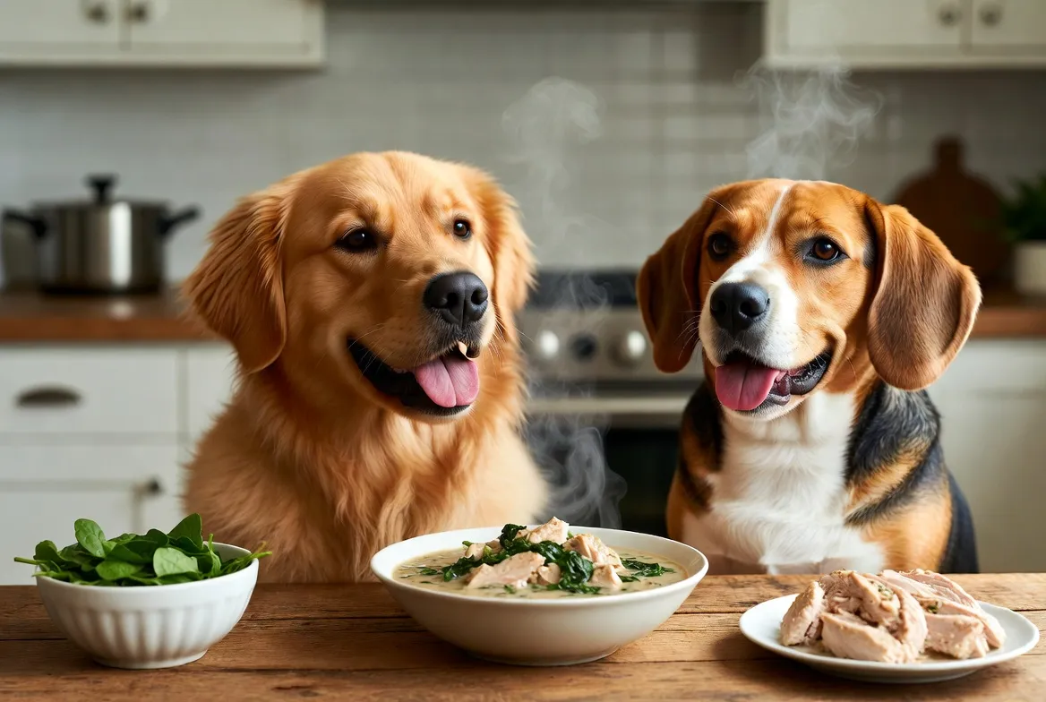 Chicken Spinach Soup for Dogs Easy Homemade Recipe